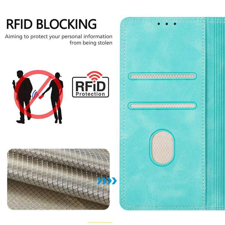 For Ulefone Note 20 Pro Skin Feel Two-tone RFID Blocking Vegan Leather Phone Case(Dark Green)