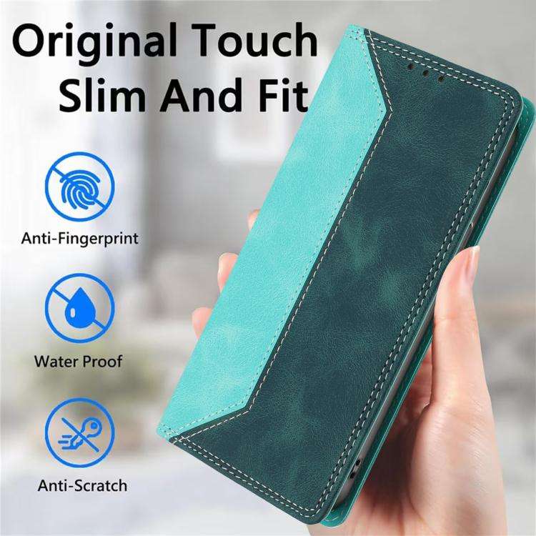For Ulefone Note 20 Pro Skin Feel Two-tone RFID Blocking Vegan Leather Phone Case(Dark Green)