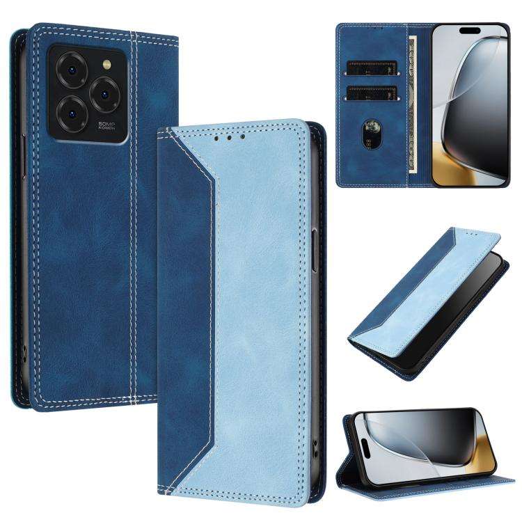 For Ulefone Note 20 Pro Skin Feel Two-tone RFID Blocking Vegan Leather Phone Case(Light Blue)