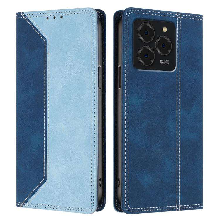 For Ulefone Note 20 Pro Skin Feel Two-tone RFID Blocking Vegan Leather Phone Case(Light Blue)