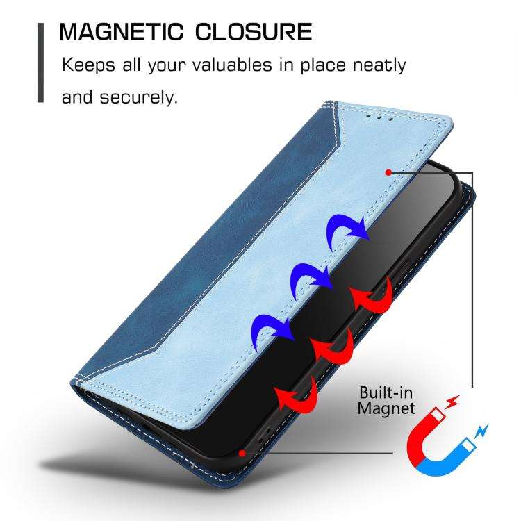 For Ulefone Note 20 Pro Skin Feel Two-tone RFID Blocking Vegan Leather Phone Case(Light Blue)