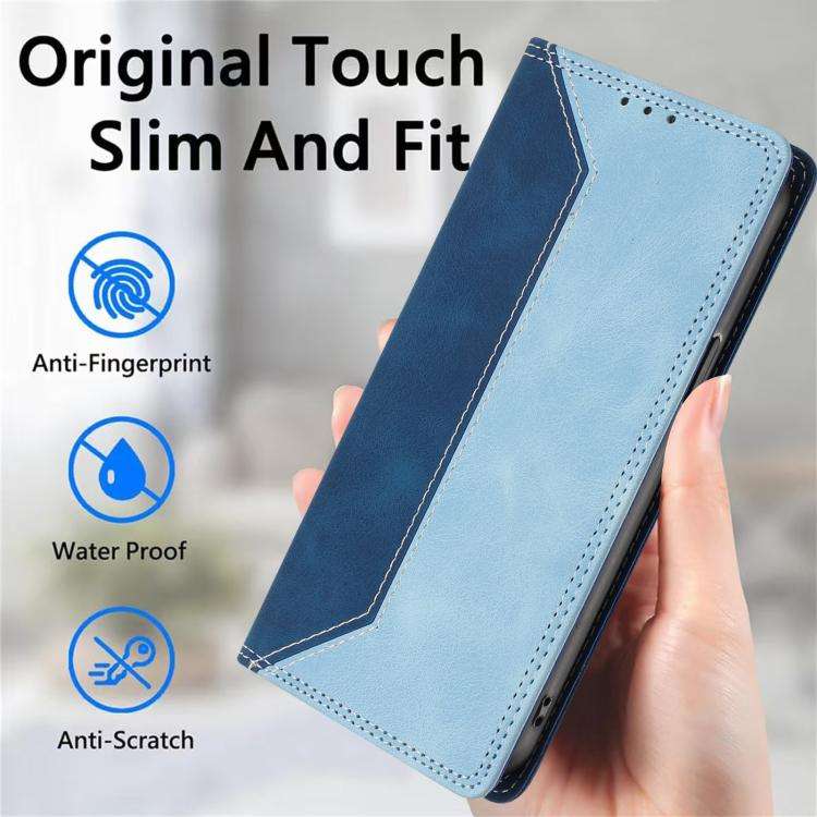 For Ulefone Note 20 Pro Skin Feel Two-tone RFID Blocking Vegan Leather Phone Case(Light Blue)
