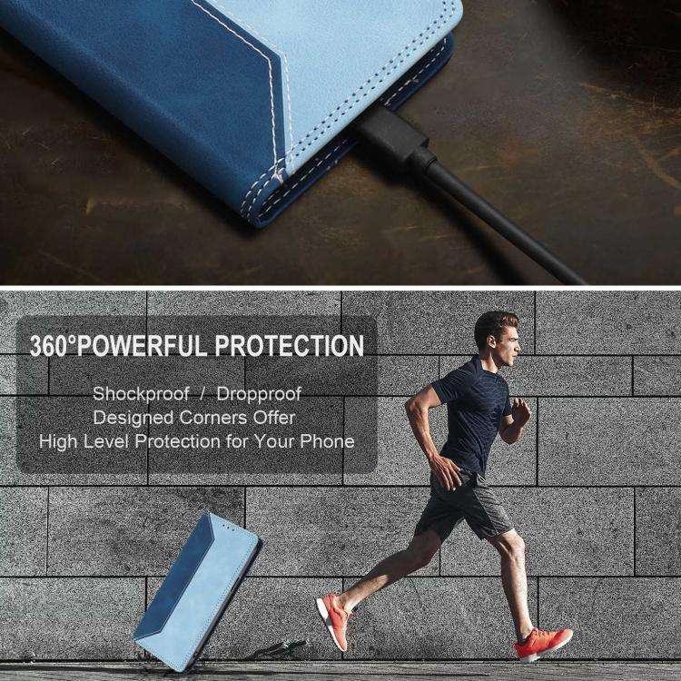 For Ulefone Note 20 Pro Skin Feel Two-tone RFID Blocking Vegan Leather Phone Case(Light Blue)