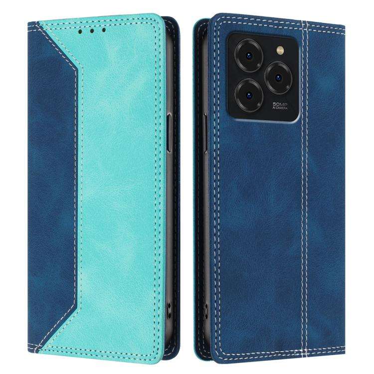 For Ulefone Note 20 Pro Skin Feel Two-tone RFID Blocking Vegan Leather Phone Case(Light Green)
