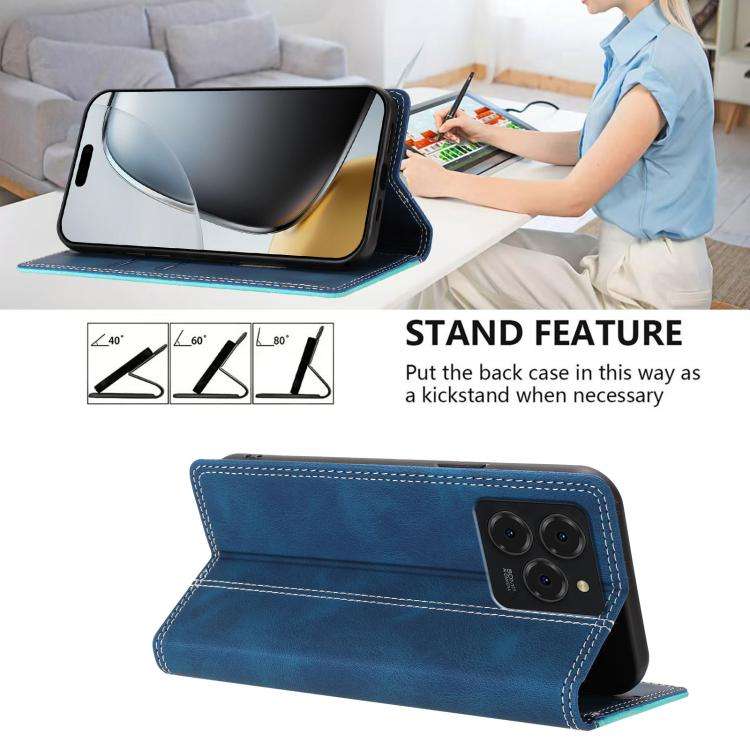 For Ulefone Note 20 Pro Skin Feel Two-tone RFID Blocking Vegan Leather Phone Case(Light Green)