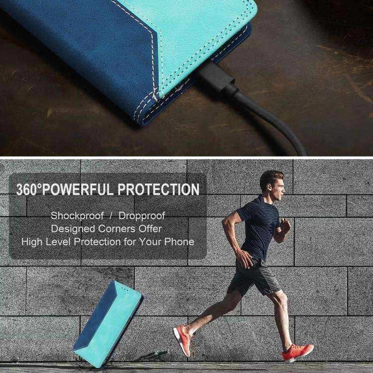 For Ulefone Note 20 Pro Skin Feel Two-tone RFID Blocking Vegan Leather Phone Case(Light Green)