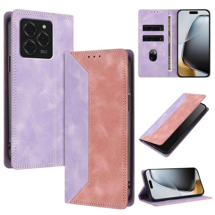 For Ulefone Note 20 Pro Skin Feel Two-tone RFID Blocking Vegan Leather Phone Case(Pink)