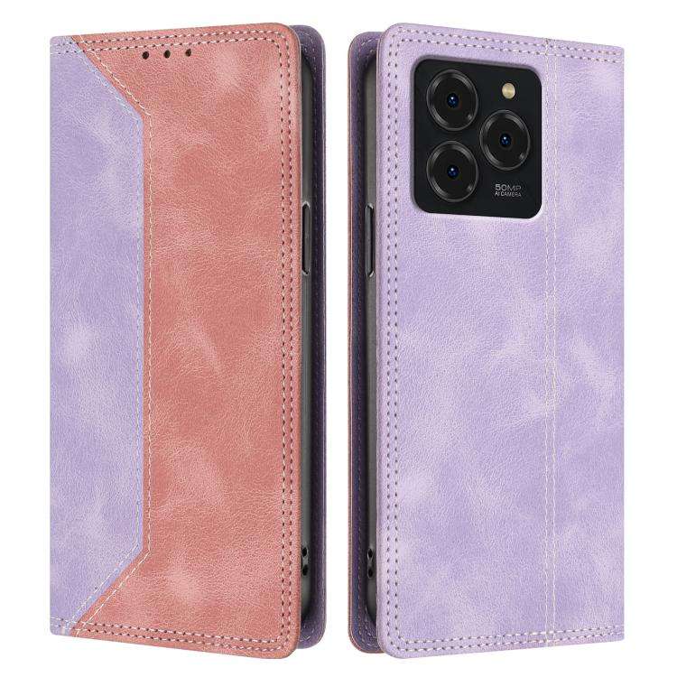 For Ulefone Note 20 Pro Skin Feel Two-tone RFID Blocking Vegan Leather Phone Case(Pink)