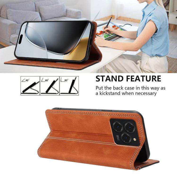 For Ulefone Note 20 Pro Skin Feel Two-tone RFID Blocking Vegan Leather Phone Case(Black)