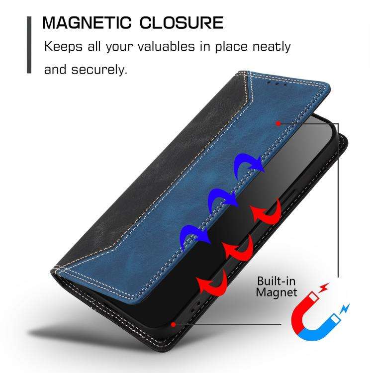 For Ulefone Note 20 Pro Skin Feel Two-tone RFID Blocking Vegan Leather Phone Case(Blue)
