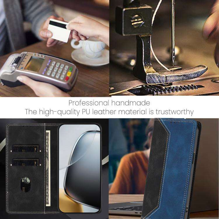 For Ulefone Note 20 Pro Skin Feel Two-tone RFID Blocking Vegan Leather Phone Case(Blue)