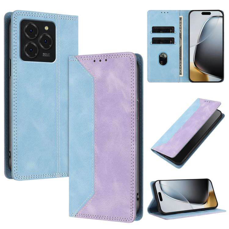 For Ulefone Note 20 Pro Skin Feel Two-tone RFID Blocking Vegan Leather Phone Case(Purple)
