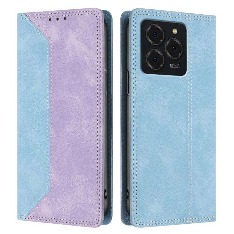 For Ulefone Note 20 Pro Skin Feel Two-tone RFID Blocking Vegan Leather Phone Case(Purple)