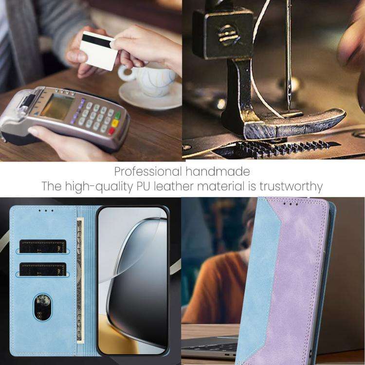 For Ulefone Note 20 Pro Skin Feel Two-tone RFID Blocking Vegan Leather Phone Case(Purple)