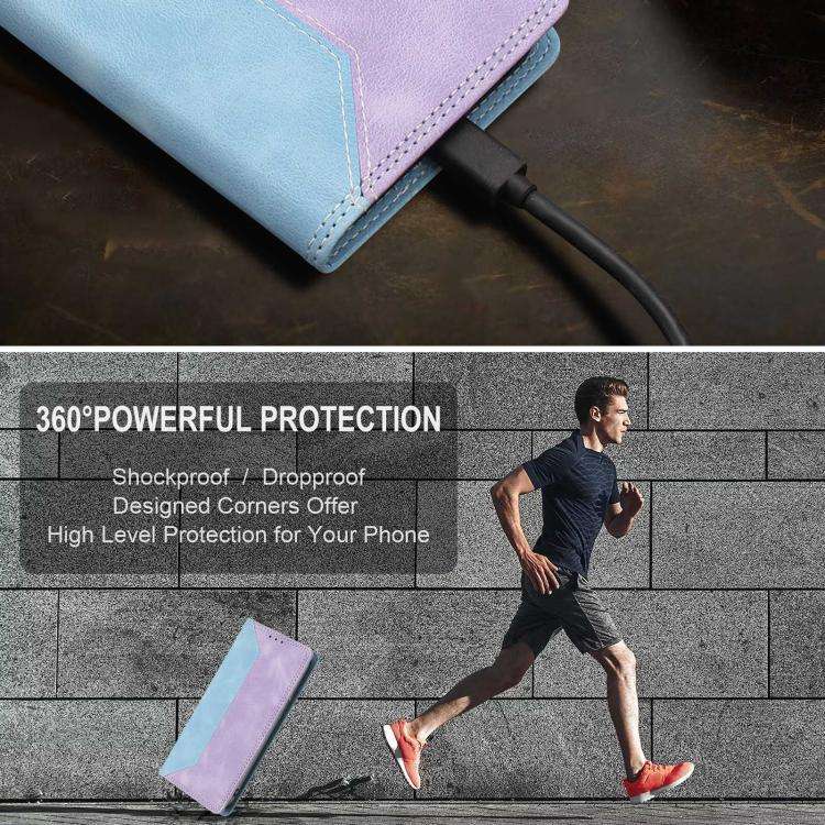 For Ulefone Note 20 Pro Skin Feel Two-tone RFID Blocking Vegan Leather Phone Case(Purple)