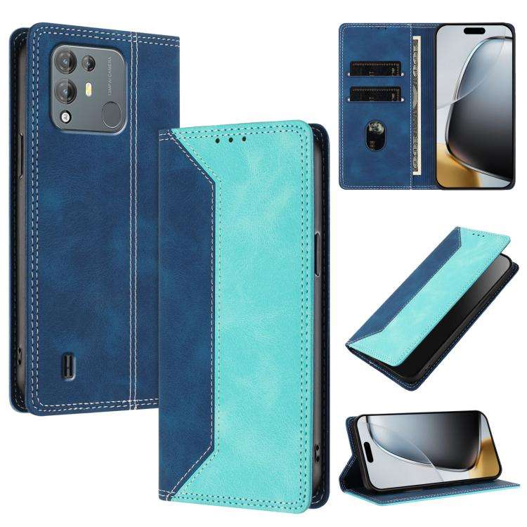 For Blackview A55 Pro Skin Feel Two-tone RFID Blocking Vegan Leather Phone Case(Light Green)