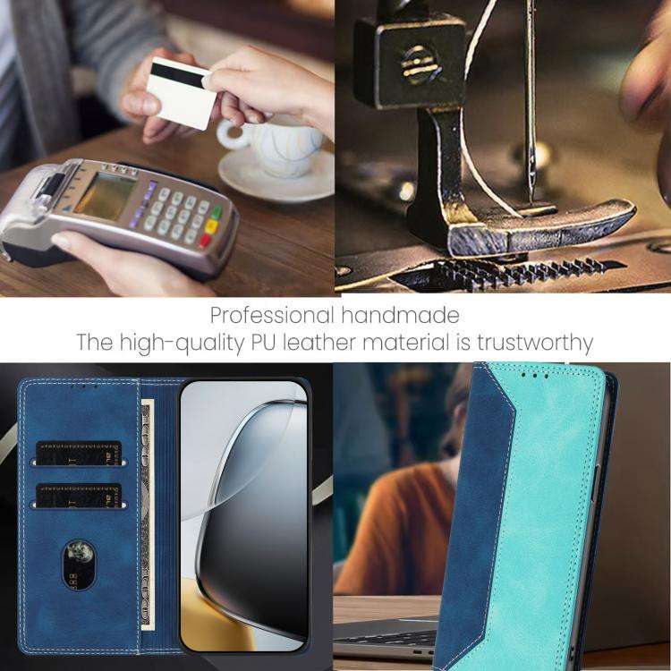 For Blackview A55 Pro Skin Feel Two-tone RFID Blocking Vegan Leather Phone Case(Light Green)