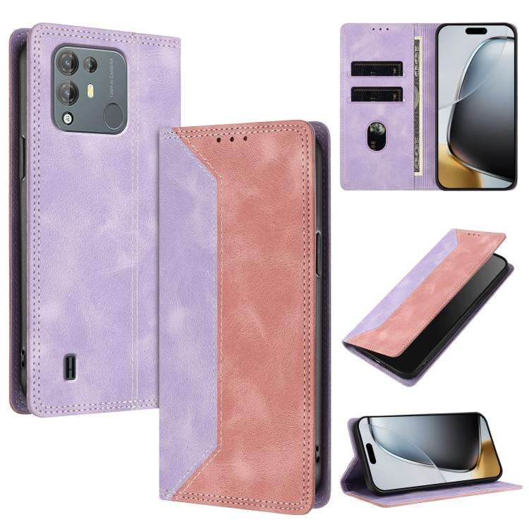 For Blackview A55 Pro Skin Feel Two-tone RFID Blocking Vegan Leather Phone Case(Pink)