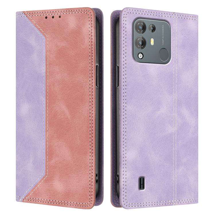 For Blackview A55 Pro Skin Feel Two-tone RFID Blocking Vegan Leather Phone Case(Pink)