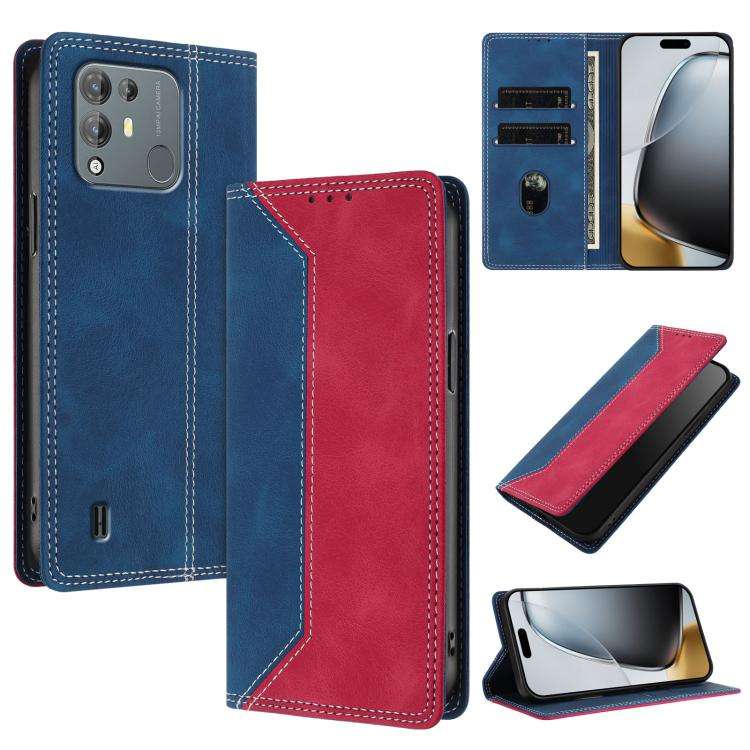 For Blackview A55 Pro Skin Feel Two-tone RFID Blocking Vegan Leather Phone Case(Red)