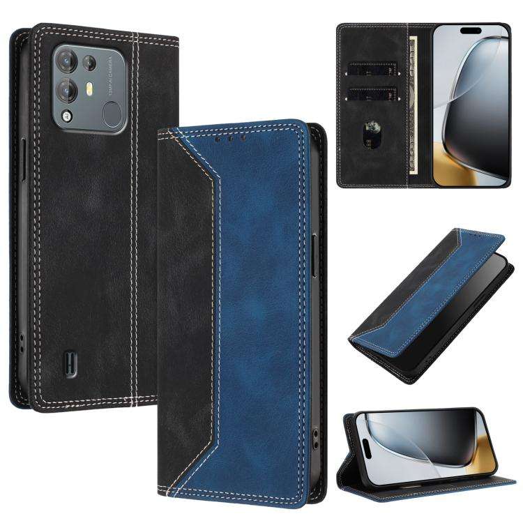 For Blackview A55 Pro Skin Feel Two-tone RFID Blocking Vegan Leather Phone Case(Blue)