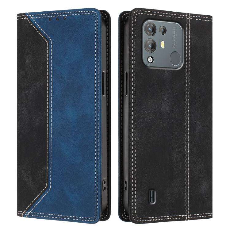 For Blackview A55 Pro Skin Feel Two-tone RFID Blocking Vegan Leather Phone Case(Blue)