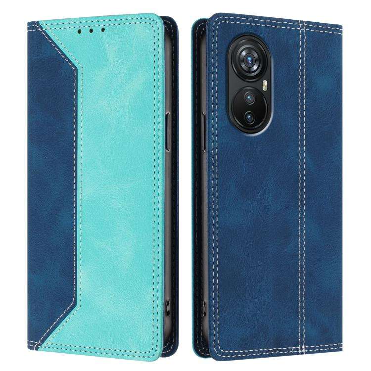 For Blackview A200 Pro Skin Feel Two-tone RFID Blocking Vegan Leather Phone Case(Light Green)