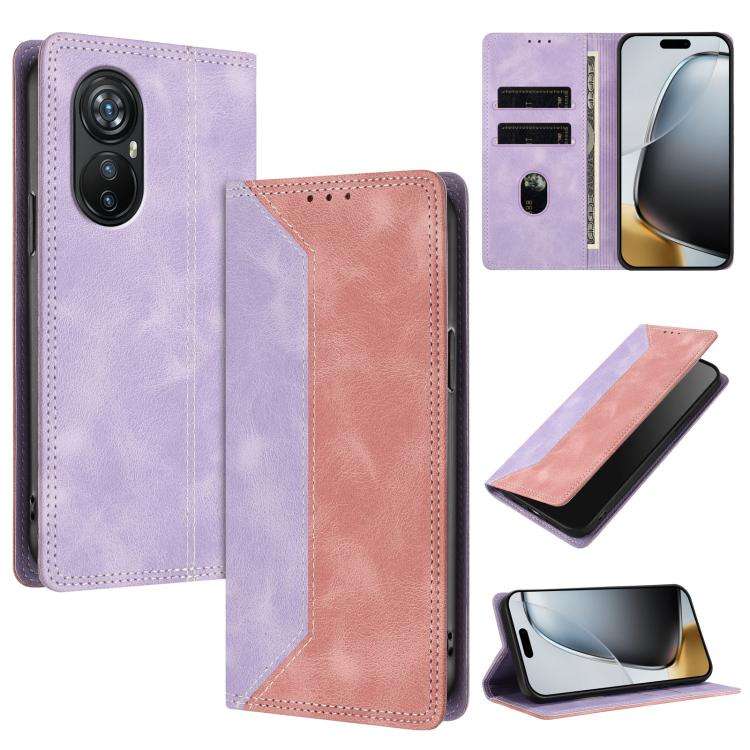 For Blackview A200 Pro Skin Feel Two-tone RFID Blocking Vegan Leather Phone Case(Pink)