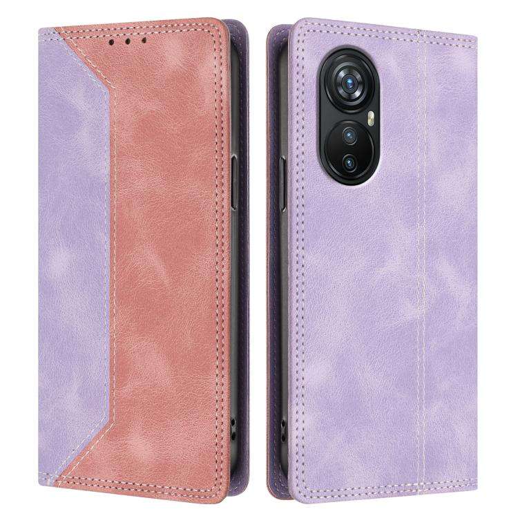 For Blackview A200 Pro Skin Feel Two-tone RFID Blocking Vegan Leather Phone Case(Pink)
