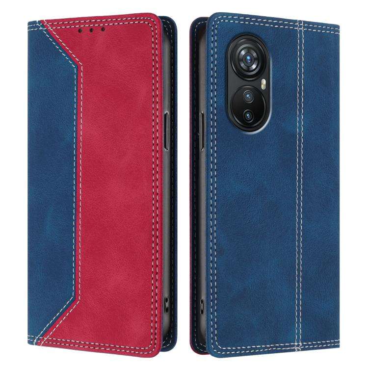 For Blackview A200 Pro Skin Feel Two-tone RFID Blocking Vegan Leather Phone Case(Red)