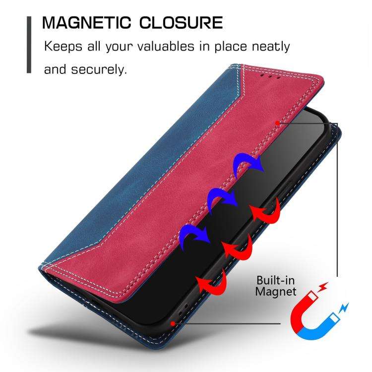 For Blackview A200 Pro Skin Feel Two-tone RFID Blocking Vegan Leather Phone Case(Red)