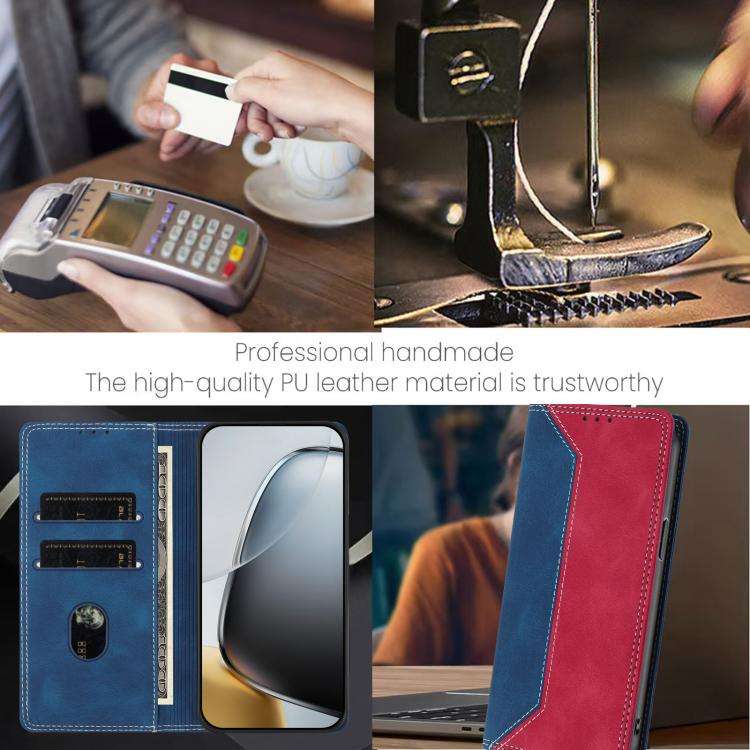 For Blackview A200 Pro Skin Feel Two-tone RFID Blocking Vegan Leather Phone Case(Red)