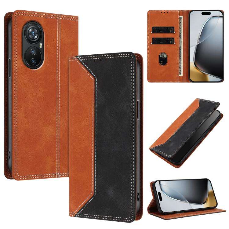 For Blackview A200 Pro Skin Feel Two-tone RFID Blocking Vegan Leather Phone Case(Black)