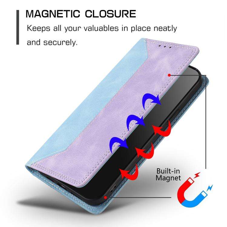 For Blackview A200 Pro Skin Feel Two-tone RFID Blocking Vegan Leather Phone Case(Purple)