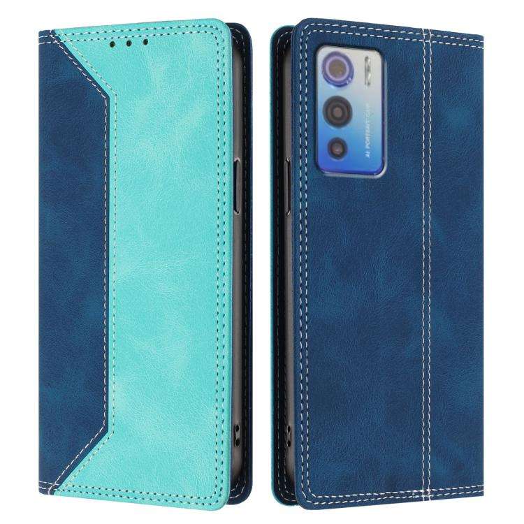 For Doogee N60 Pro Skin Feel Two-tone RFID Blocking Vegan Leather Phone Case(Light Green)