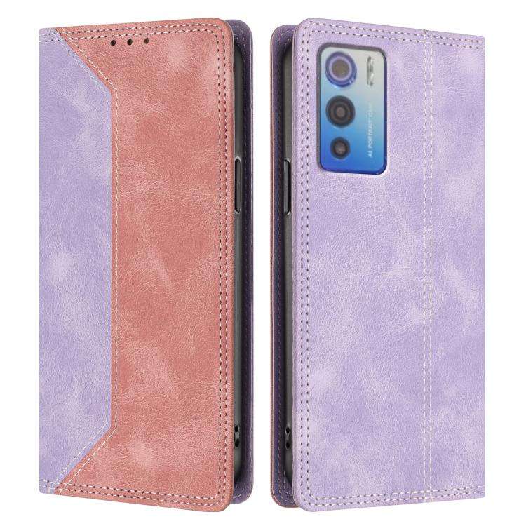 For Doogee N60 Pro Skin Feel Two-tone RFID Blocking Vegan Leather Phone Case(Pink)