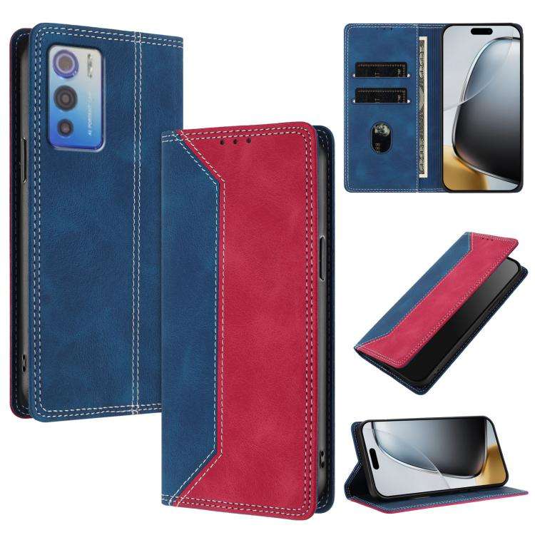 For Doogee N60 Pro Skin Feel Two-tone RFID Blocking Vegan Leather Phone Case(Red)