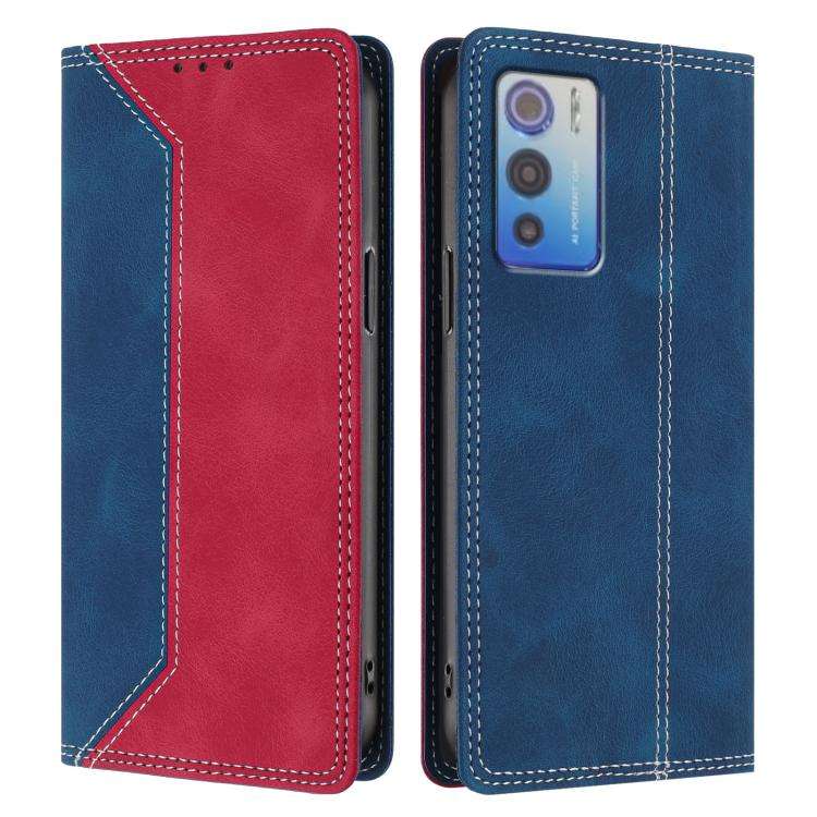 For Doogee N60 Pro Skin Feel Two-tone RFID Blocking Vegan Leather Phone Case(Red)