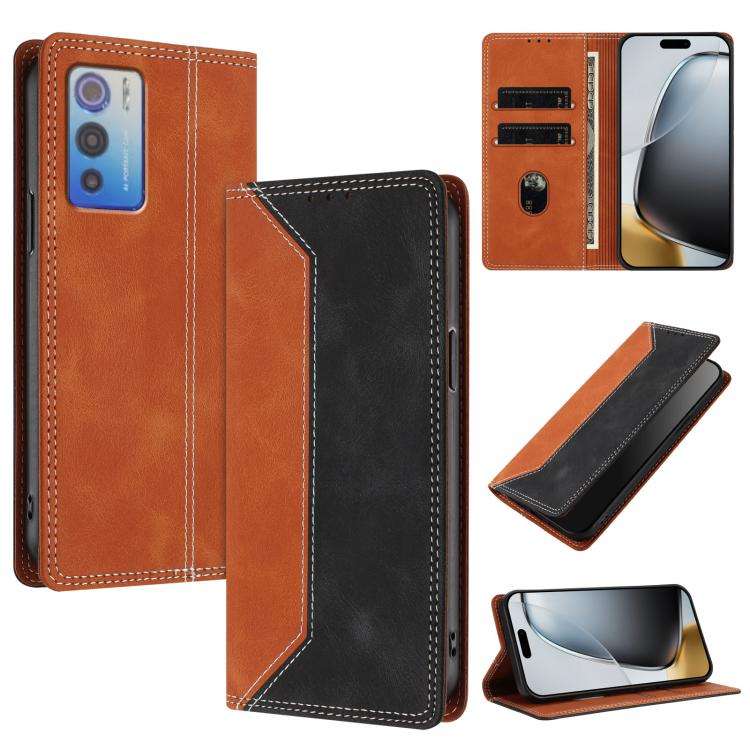 For Doogee N60 Pro Skin Feel Two-tone RFID Blocking Vegan Leather Phone Case(Black)