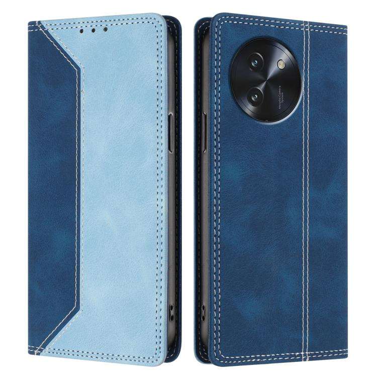 For Doogee Note 59 / 59 Pro Skin Feel Two-tone RFID Blocking Vegan Leather Phone Case(Light Blue)