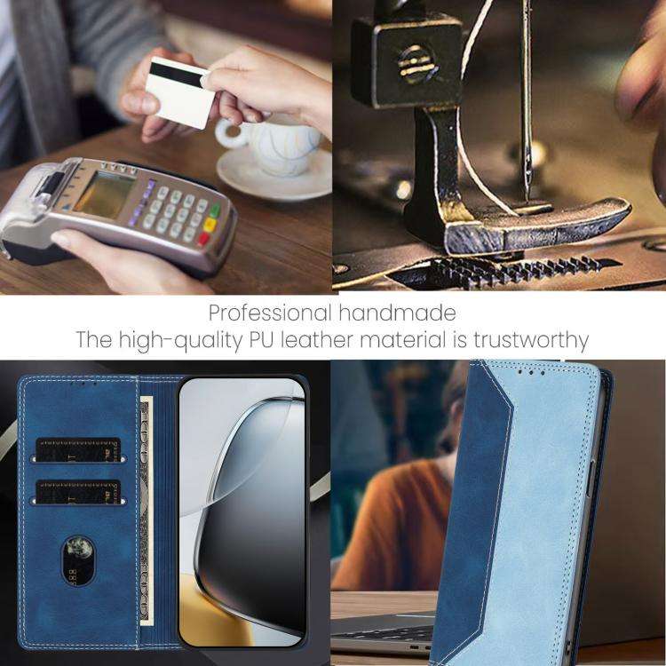 For Doogee Note 59 / 59 Pro Skin Feel Two-tone RFID Blocking Vegan Leather Phone Case(Light Blue)