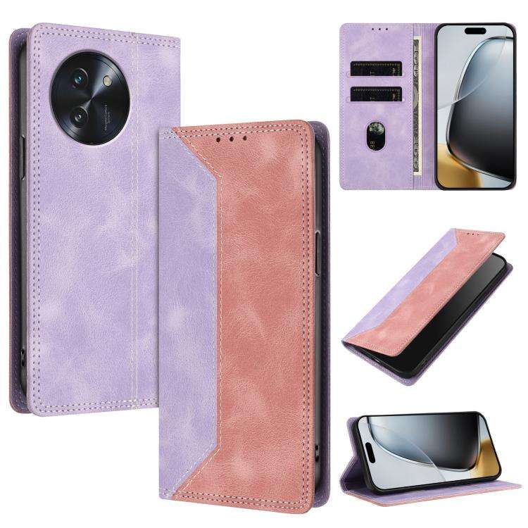 For Doogee Note 59 / 59 Pro Skin Feel Two-tone RFID Blocking Vegan Leather Phone Case(Pink)