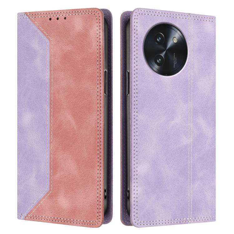 For Doogee Note 59 / 59 Pro Skin Feel Two-tone RFID Blocking Vegan Leather Phone Case(Pink)
