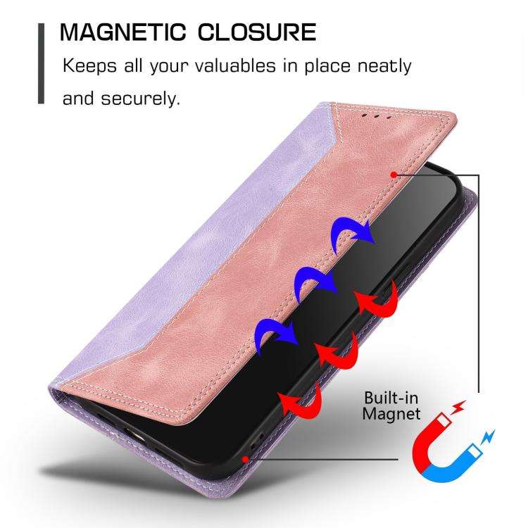 For Doogee Note 59 / 59 Pro Skin Feel Two-tone RFID Blocking Vegan Leather Phone Case(Pink)
