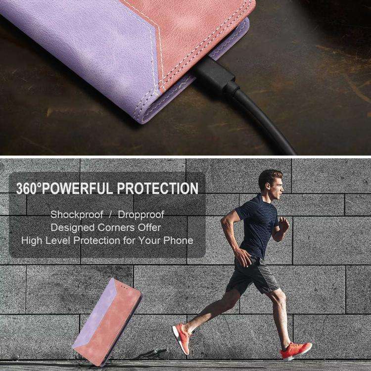 For Doogee Note 59 / 59 Pro Skin Feel Two-tone RFID Blocking Vegan Leather Phone Case(Pink)