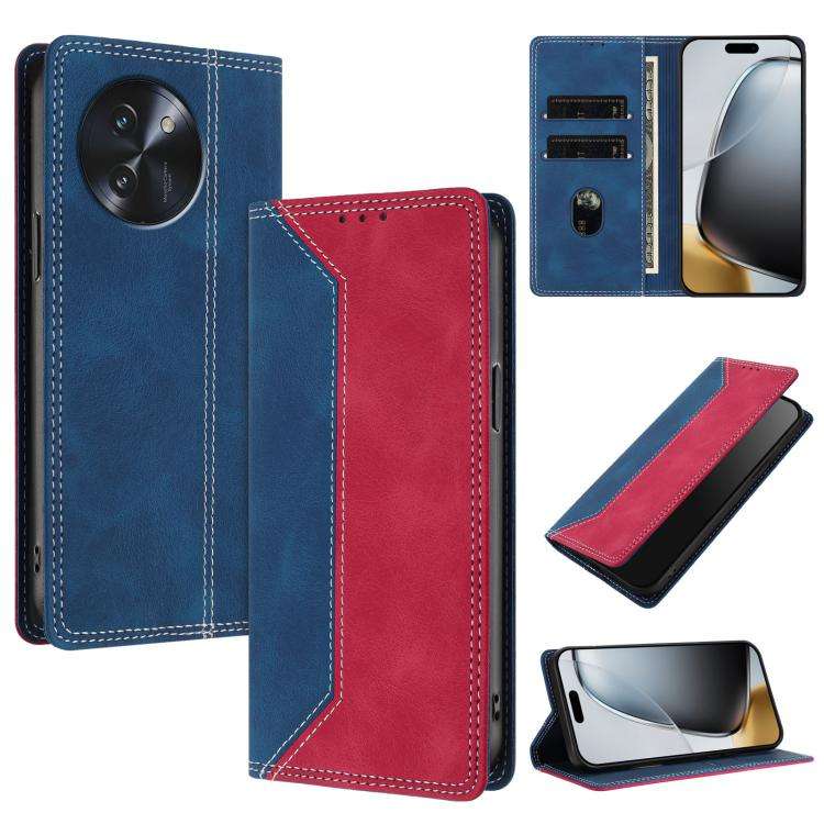 For Doogee Note 59 / 59 Pro Skin Feel Two-tone RFID Blocking Vegan Leather Phone Case(Red)