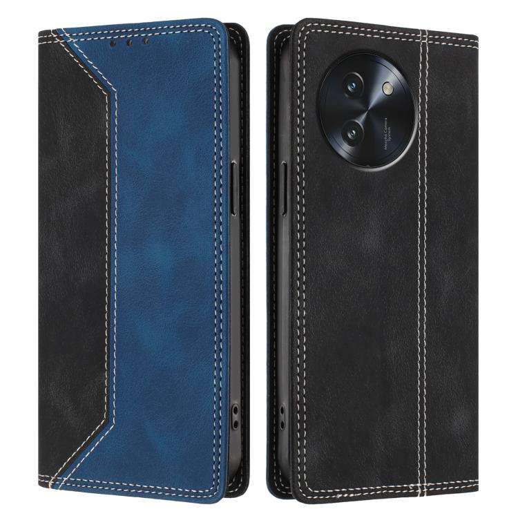 For Doogee Note 59 / 59 Pro Skin Feel Two-tone RFID Blocking Vegan Leather Phone Case(Blue)