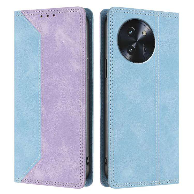 For Doogee Note 59 / 59 Pro Skin Feel Two-tone RFID Blocking Vegan Leather Phone Case(Purple)