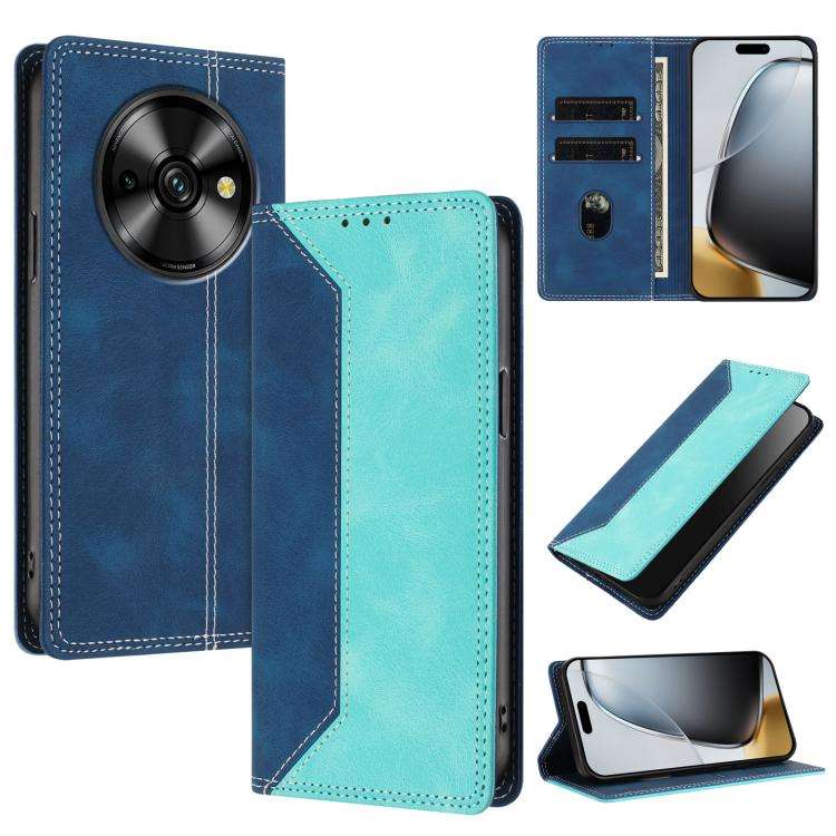 For Oukitel C59 Pro Skin Feel Two-tone RFID Blocking Vegan Leather Phone Case(Light Green)
