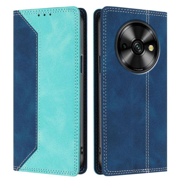 For Oukitel C59 Pro Skin Feel Two-tone RFID Blocking Vegan Leather Phone Case(Light Green)